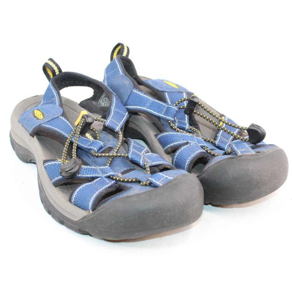 KEEN Hiking Trail Outdoor Waterproof Blue Fabric Strap Toggle Sandal #124 - Picture 3 of 9